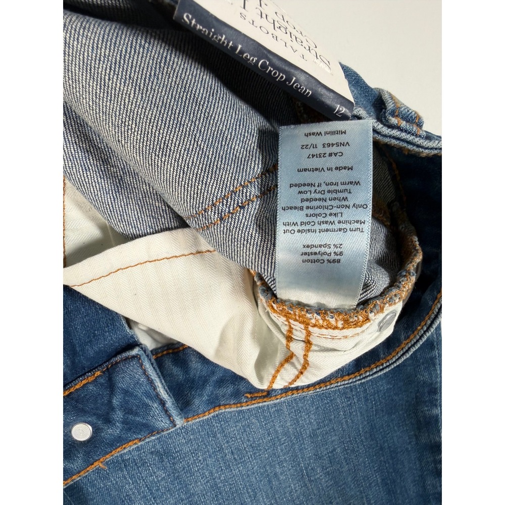 Talbots Straight Leg Crop Jeans Womens 12 Blue Denim Minimalist Old Money New - Picture 5 of 7